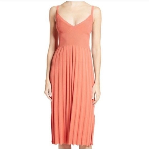 Elizabeth and James Women’s Bonnie Pleated Maxi Dress Salmon/Coral Size XS - Picture 3 of 11